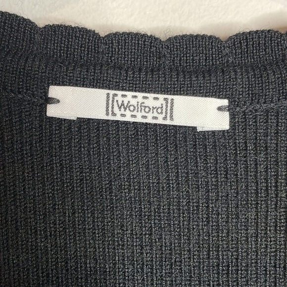 SOLD Wolford | Virgin Wool Blend Black Long Sleeve V-Neck Dress Size Small - Picture 3 of 7